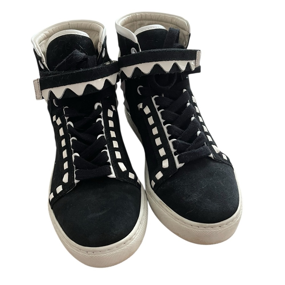 Sophia Webster Black and White High-Top Sneakers Women Size 8 Eu 38.5